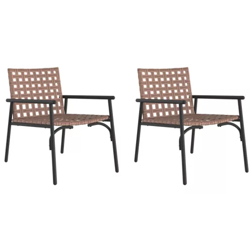  Kerti székek 2 db Fekete 79x56x73,5 cm Poly Rattan
