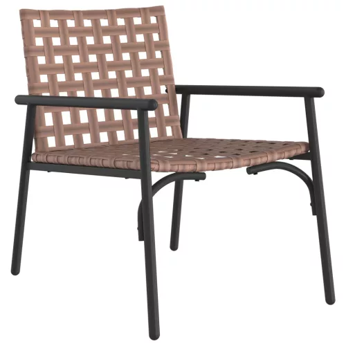  Kerti székek 2 db Fekete 79x56x73,5 cm Poly Rattan