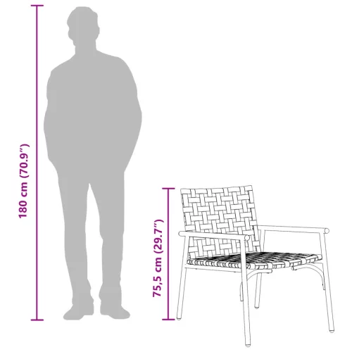  Kerti székek 2 db Fekete 79x56x73,5 cm Poly Rattan