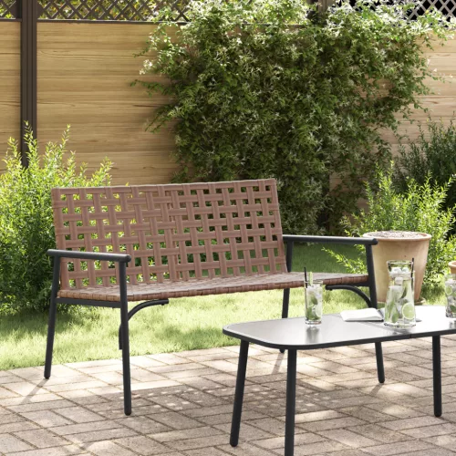  Kerti Pad Fekete 113x79x75 cm Poli Rattan