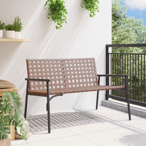  Kerti Pad Fekete 113x79x75 cm Poli Rattan