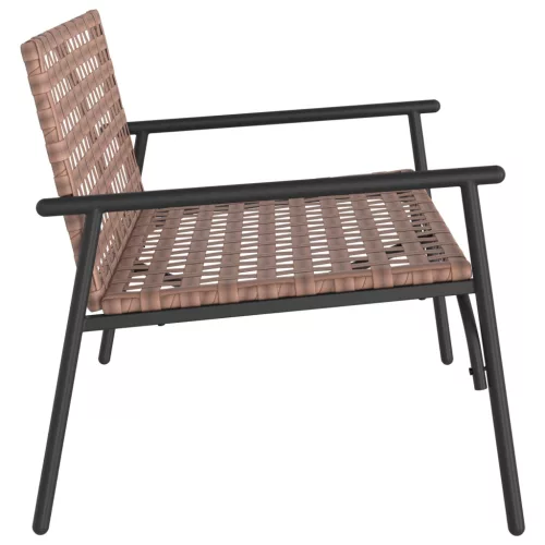  Kerti Pad Fekete 113x79x75 cm Poli Rattan