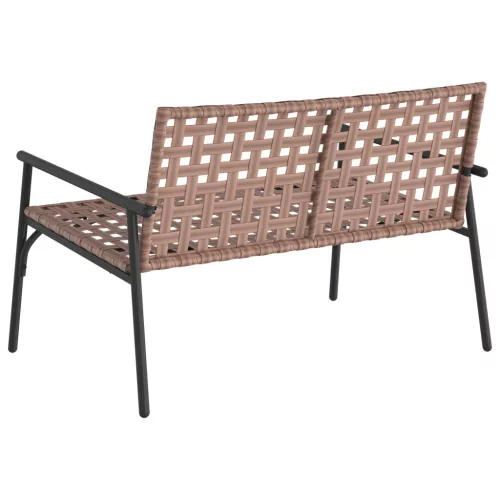  Kerti Pad Fekete 113x79x75 cm Poli Rattan