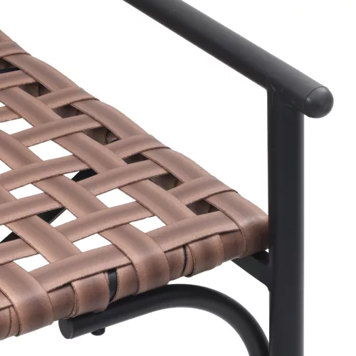  Kerti Pad Fekete 113x79x75 cm Poli Rattan