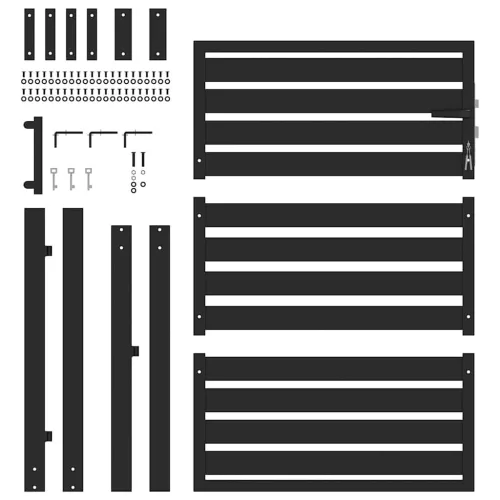  fekete alumínium kerti kapu zárható 100x120 cm