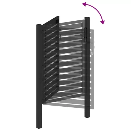  fekete alumínium kerti kapu zárható 100x120 cm