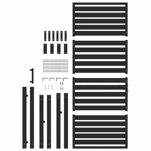  fekete alumínium kerti kapu zárható 100x200 cm