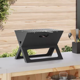    Faszén BBQ Grill - Összecsukható, Fekete, 46x30x31 cm, Acélból készült