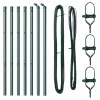  Kerítésoszlopok 7 db Zöld Ø32 mm 100 cm Galvanizált Acél