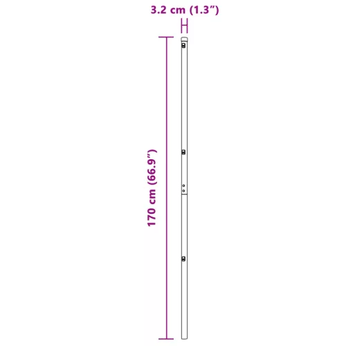  Kerítésoszlopok 13 db Zöld Ø32 mm 170 cm Horganyzott Acél