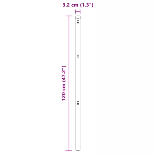  Kerítéstartó Elemek 13 db Szürke Ø32 mm 120 cm Galvanizált Acél