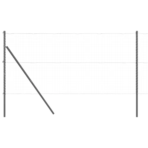  Kerítésoszlopok 13 db Szürke Ø32 mm 200 cm Galvanizált Acél