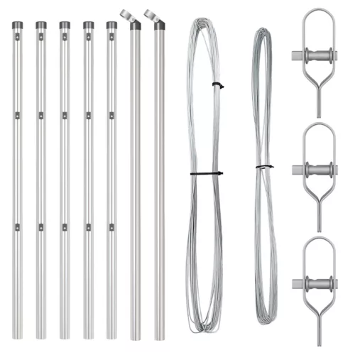  Kerítésoszlopok 7 db Ø32 mm 80 cm Horganyzott acél