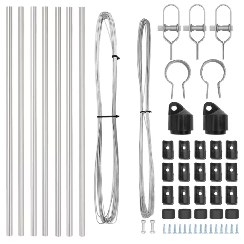 Kerítésoszlopok 7 db Ø32 mm 80 cm Horganyzott acél