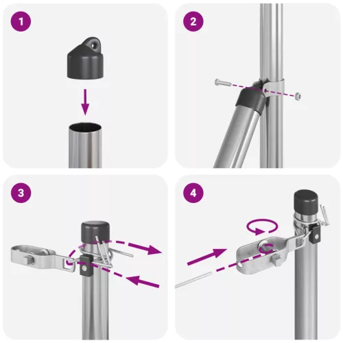 Kerti Kerítések 13 db Ø32 mm 150 cm Horganyzott Acélból