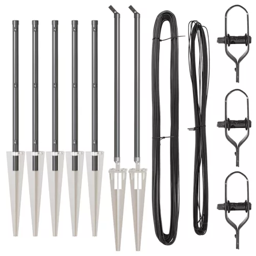  Kerti Kerítésoszlopok Cövek 7 db Ø32 mm 100 cm Horganyzott Acél