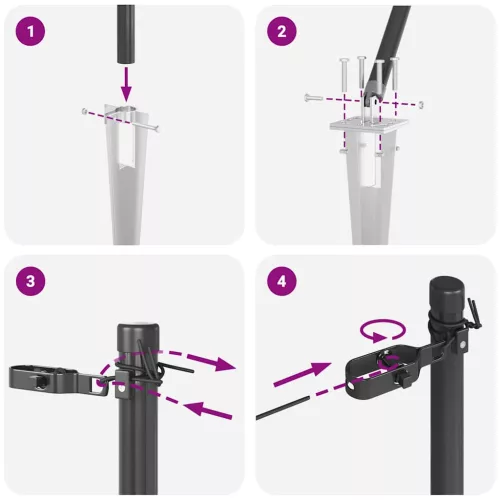  Kerítésoszlopok Szett 13 pcs Szürke Ø32mm 100 cm Fém