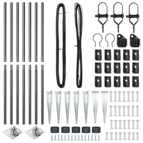 Kerítésoszlopok Cövek 7 db Ø32 mm 170 cm Horganyzott Acél
