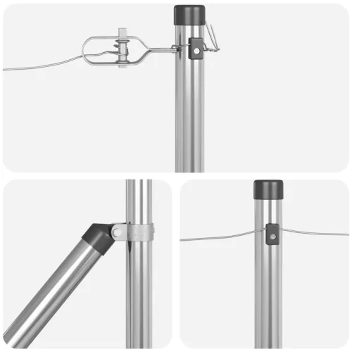  Kerítésoszlopok Hegyes Végű 13 db Ø32 mm 60 cm Horganyzott Acél