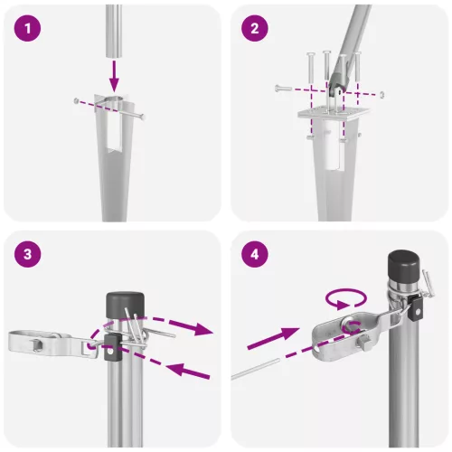  Cölöpök Spike-kal 7 db Ø32 mm 120 cm Horganyzott Acél
