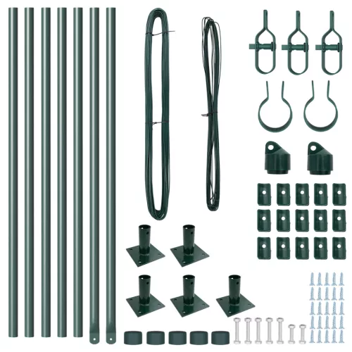  Kerítésoszlopok Alaplemezsel 7 db Ø32mm 70cm Horganyzott Acél