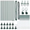  Kerítésoszlopok alaplemezekkel 13 pcs Zöld Ø32mm 70 cm Fém