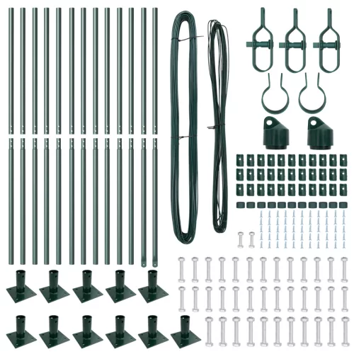  Kerítésoszlopok Alaplemezekkel 13 db Ø32mm 83,5cm Horganyzott Acél