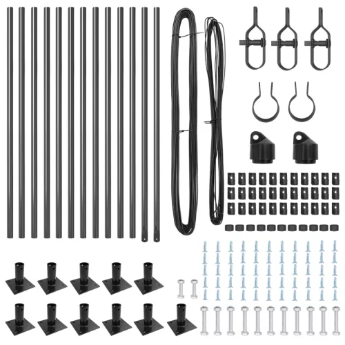  Kerítésoszlopok Alaplapokkal 13 db Ø32mm 70cm Horganyzott Acél