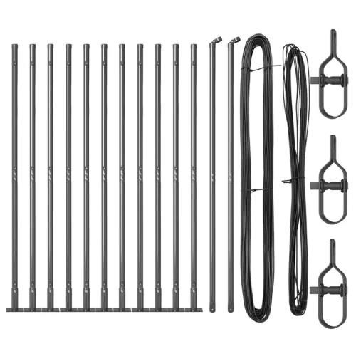  Kerítésoszlopok Alaplemezsel 13 db Ø32mm 78,5cm Horganyzott Acél