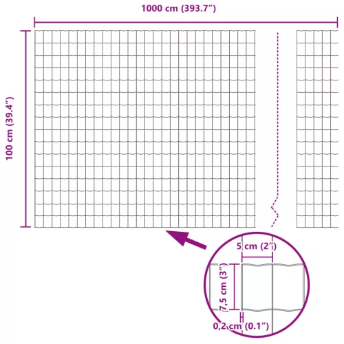  Euro kerítés Zöld 1x10 m Acél