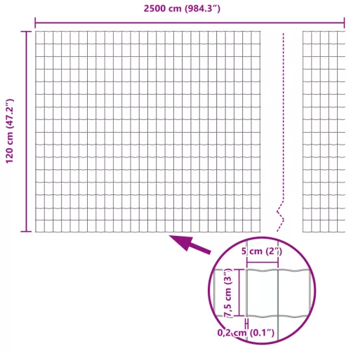  Euro Kerítés Zöld 1.2x25 m Acél