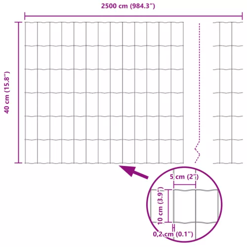  Zöld Európai Kerítés 0.4x25 m Acél
