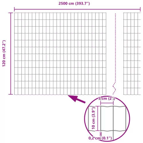  Euro Kerítés Zöld 1.2x25 m Acél