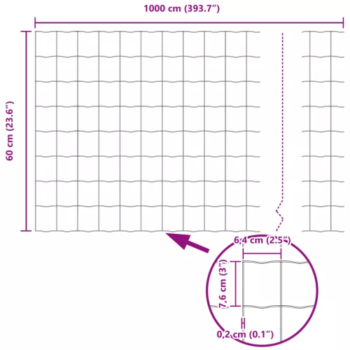  Zöld Euro Kerítés 0,6x10 m Acél