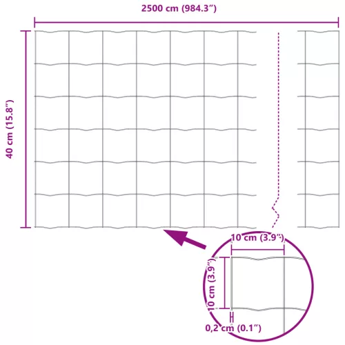  Euro Fence Szürke 0.6 x 25 m Acél