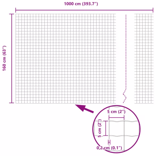  Euro Kerítés 1,6x10 m Galvanizált Acél