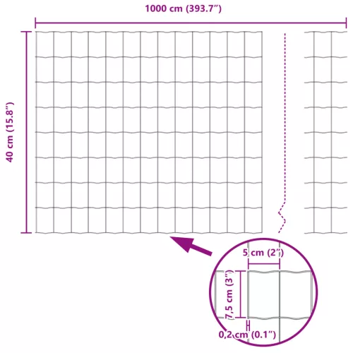  Európai kerítés 0.4x10 m Horganyzott acél