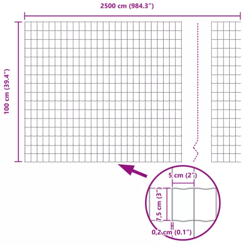  Európai kerítés 1x25 m Galvanizált Acél
