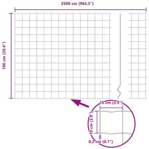  Euro Kerítés 1x25 m Horganyzott Acél