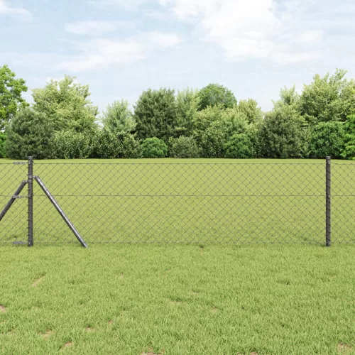  Lánc Link Kerítés Szürke 0.4x10 m Acél
