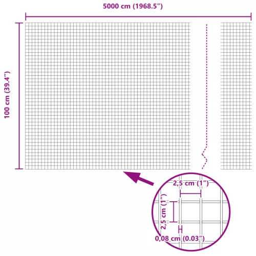  Hegesztett Drótháló Kerítés 1x50 m Galvanizált Acél