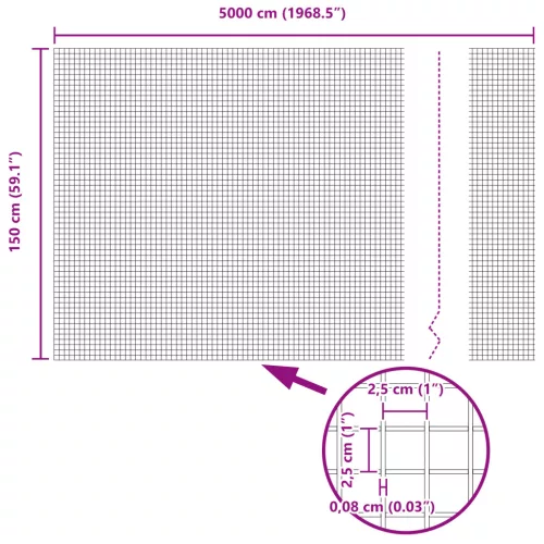  Horganyzott drótfence 1.5x50 m Horganyzott acél