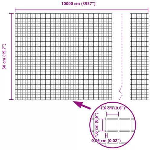 Horganyzott Drótkerítés 0.5x100 m
