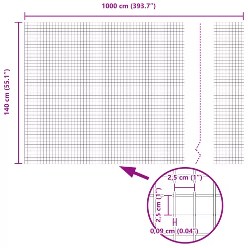  Hegesztett Huzal Kerítés Zöld 1,4x10 m Acél