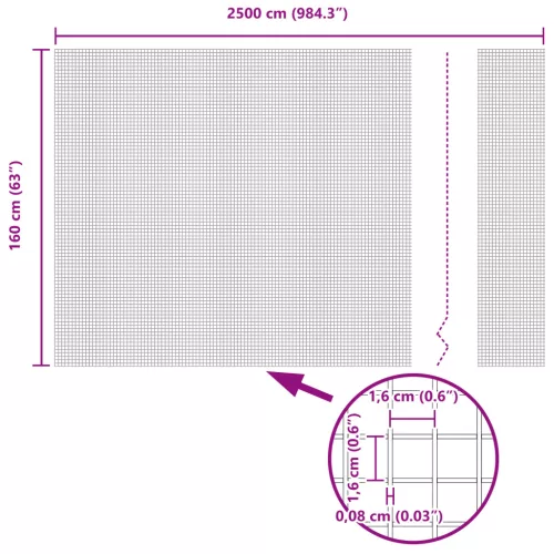  Zöld Hegesztett Drótkerítés 1.6x25 m Acél
