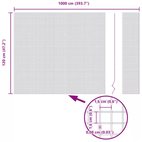 Hegesztett Drótkerítés Szürke 1,2x10 m Acél