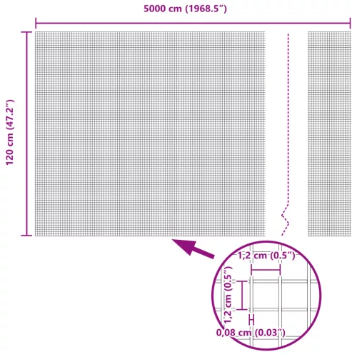  Hegesztett drótkerítés Szürke 1.2x50 m Acél