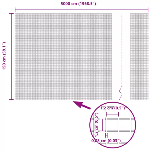  Hegesztett Drótháló Kerítés Szürke 1.5x50 m Acél