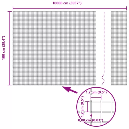 Hegesztett drótkerítés Szürke 1x100 m Acél