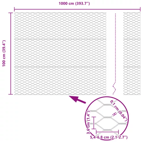  Hatszögletű kerítés Zöld 1x10 m Acél